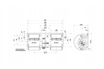 BLOWER DOUBLE FAN SPAL 006 B50 22 24V Car type trucks buses