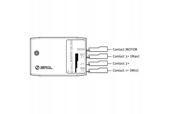 4401002 RESISTOR BLOWER SPEED CONTROLLER 3 GEARS SPAL 12 24V Catalog number of the part 4401002