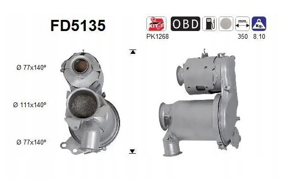 PARTICULATE FILTER FAP DPF FD5135 AS AUDI SEAT Packaging status original