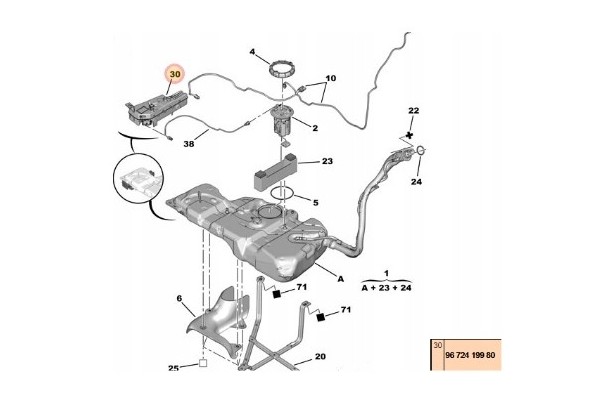 FLUID RESERVOIR FAP 5008 PARTNER BERLINGO DS5 PICAS 9672419980 OE Packaging status original