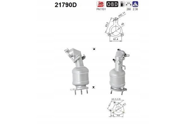 AS CATALYST OPEL ASTRA H J 1 7CDTI EURO 5 EURO 6 Packaging status original