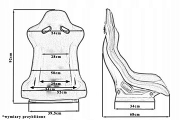 Sports chair Bucket RAPID Velour Bride Black Grey Quality of parts according to GVO P replacement with original quality