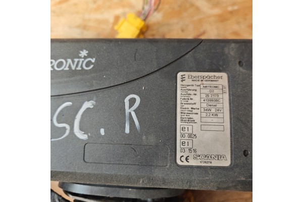Parking heater Webasto Eberspacher Airtronic D2 Scania R 2 2K panel Catalog number of the part 1728270