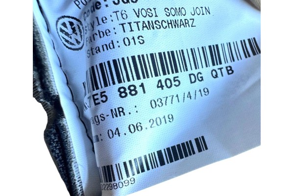 VW T5 T6 MULTIVAN SEAT UPHOLSTERY FRONT AND REAR SET 7E5881806ED 7E5881405DG Quality of parts according to GVO O original with m