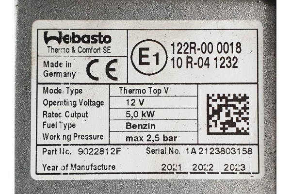 Calefactor Webasto Ford MK4 AG9N-18K463-DA
