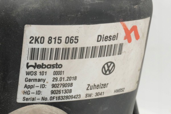 PARKING HEATER WEBASTO VW CADDY 2K0815065 9026130B Version European