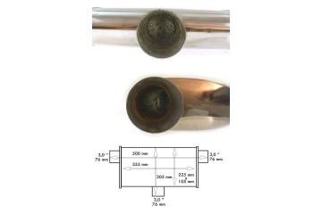 Rear Center Silencer 76mm TurboWorks LT 304SS 355mm TUNING SPORT Version European
