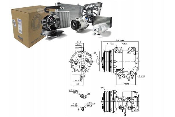 AIR CONDITIONING COMPRESSOR HONDA ACCORD 03 CR V 01 Product weight with unit packaging 8 kg