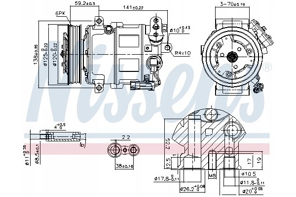 Compressor air conditioning Nissens 89497 Product weight with unit packaging 8 kg