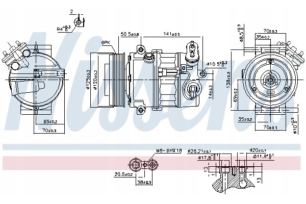 Compressor air conditioning Nissens 89497 Compressor ID PXE16