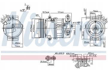 Compressor air conditioning Nissens 89497 Compressor ID PXE16