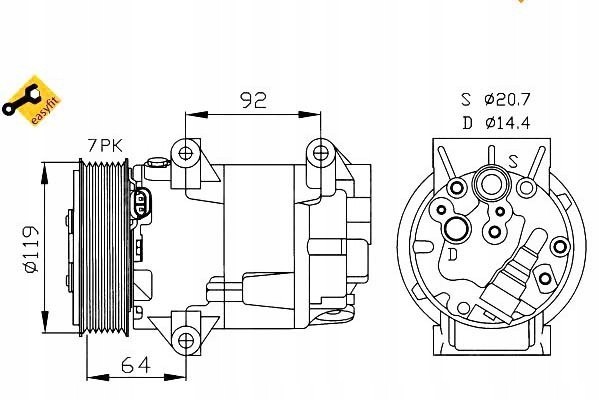 Compressor air conditioning compressor NRF 32424 Quality of parts according to GVO Q original with factory logo OEM OES