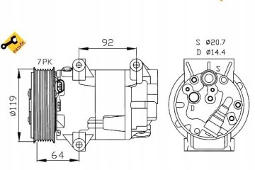 Compressor air conditioning compressor NRF 32424 Quality of parts according to GVO Q original with factory logo OEM OES