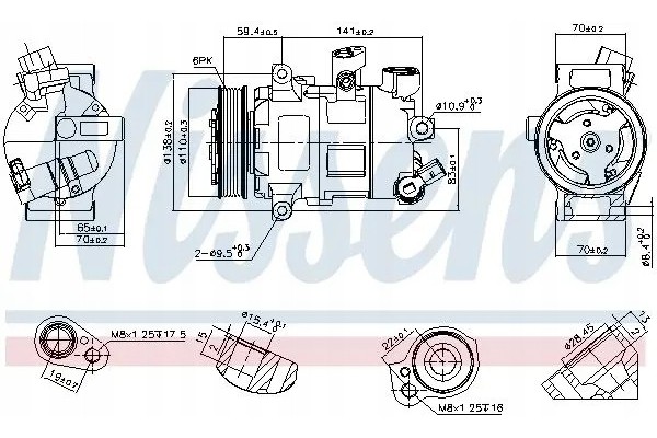 COMPRESSOR AIR CONDITIONING COMPRESSOR 890607 NISSENS Catalog number of substitutes NRF 32936 NRF 380004 NRF 380077 NRF 380800 N