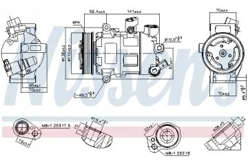 COMPRESSOR AIR CONDITIONING COMPRESSOR 890607 NISSENS Catalog number of substitutes NRF 32936 NRF 380004 NRF 380077 NRF 380800 N