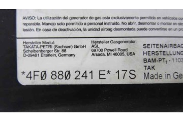 4F0880241E AIRBAG LATERAL IZQUIERDO AUDI A6 BERLINA (4F2) 2.0 TDI 2008 4F0880241E 164265 AUDI - 2