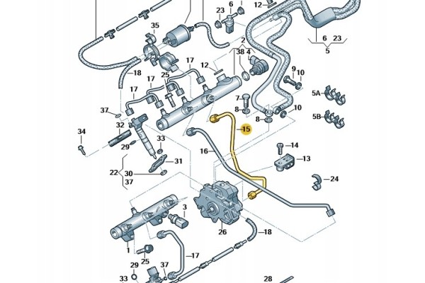 03G130308K FUEL LINE VW GOLF 1 9 TDI 04 09 Catalog number of the original 03G130308K