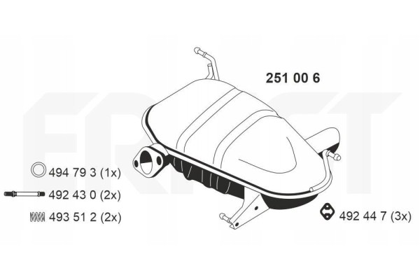Final silencer ERNST 251006 for BMW 1 Hatchback E87