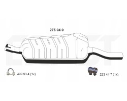ERNST 275040 Center Silencer for BMW 3 Coupe E46 3 Sedan E46 3 Touring