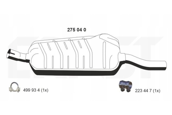 ERNST 275040 Center Silencer for BMW 3 Coupe E46 3 Sedan E46 3 Touring