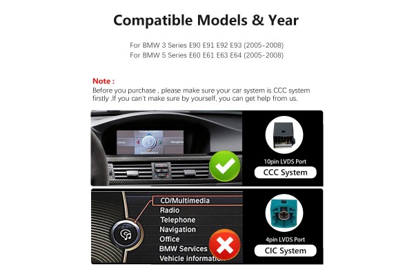 8 9Radio multimedia Linux For BMW E60 E90 CCC Android Auto Carplay Screen Customs tariff code 85287220
