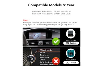 8 9Radio multimedia Linux For BMW E60 E90 CCC Android Auto Carplay Screen Customs tariff code 85287220