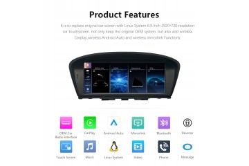 Radio multimedia Linux 8.9 para BMW E60 E90 CCC con Android Auto y Car