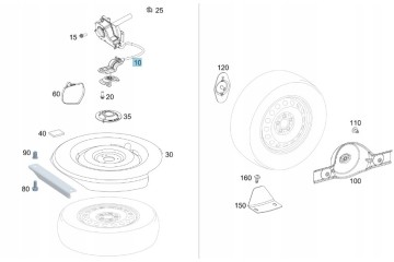 LIFT SPARE WHEEL HOLDER MERCEDES VITO W639 W447 Catalog number of the part A6394000339