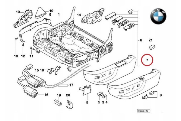 OE BMW GREY HOUSING SEAT COVER LEFT RIGHT E39 E38 52107058009 Part manufacturer BMW OE