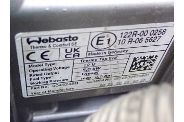 Calefactor Webasto 9859886780 TT EVO Peugeot Traveller 2.0 HDI 25R