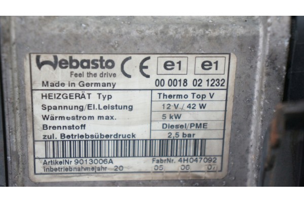 VW Touran 1T webasto stove THERMO TOP V 1K0815005FR Catalog number of the original 1K0815005FR