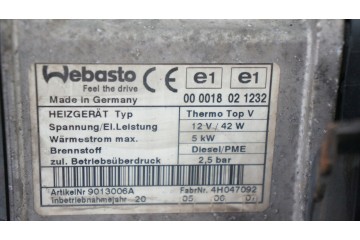 VW Touran 1T webasto stove THERMO TOP V 1K0815005FR Catalog number of the original 1K0815005FR