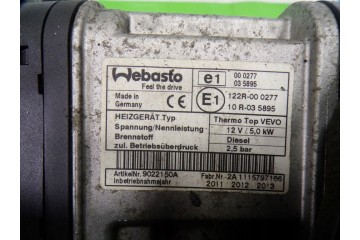 VOLKSWAGEN PASSAT B7 2 0 TDI PARKING HEATER WEBASTO Car type passenger cars