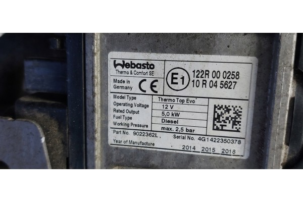 MERCEDES W176 W246 WEBASTO A2465001600 Car type passenger cars