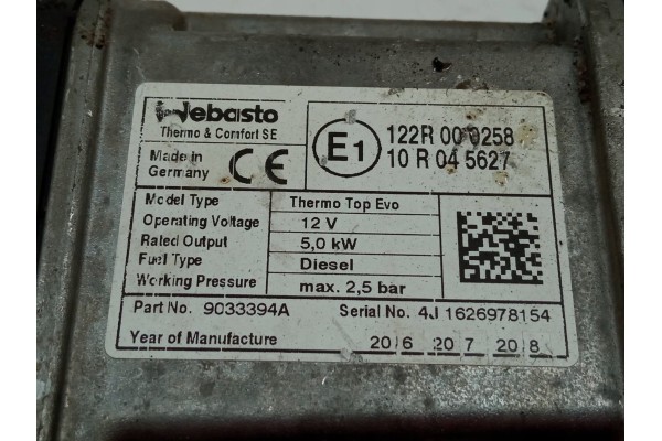 PARKING HEATER WEBASTO SKODA SUPERB III 3Q0815005N Skoda Superb III Part manufacturer Skoda OE