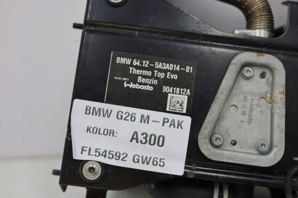 WEBASTO PARKING HEATER BMW G20 G22 G26 5A3A014 PETROL Car type passenger cars