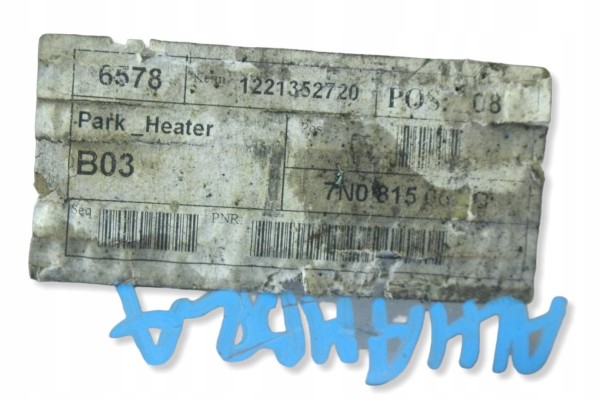 Calefacción estacionaria (Webasto) Seat Alhambra II 7N (Mk2) 7N081506