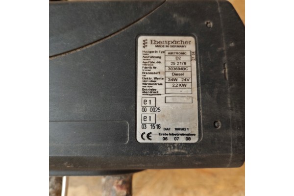 Parking heater Webasto Airtronic D2 DAF CF E5 2 2KW Catalog number of the part 1665021