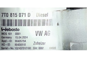 VW T7 MULTIVAN WEBASTO PARKING HEATER 7T0815071D DIESEL Part manufacturer Volkswagen OE