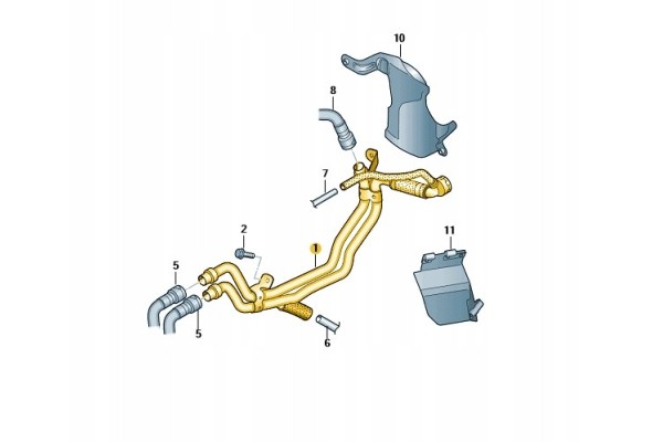 NEW WATER PIPE 7N0815097H VW SEAT SHARAN ALHAMBRA Packaging status original