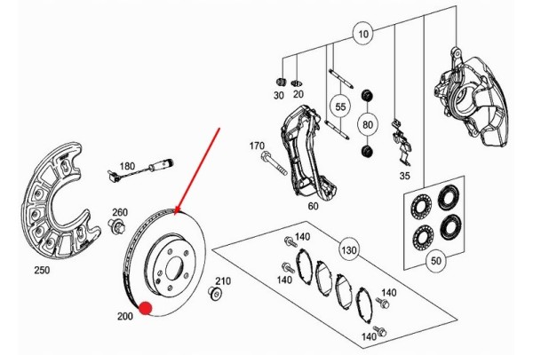 MERCEDES BENZ C CLASS W205 Front brake disc x1 A0004212112 Catalog number of the part A0004212112