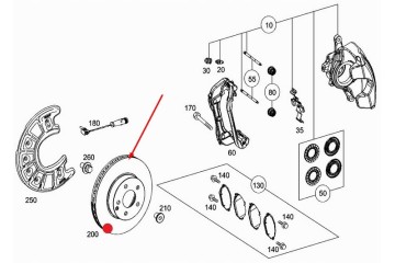 MERCEDES BENZ C CLASS W205 Front brake disc x1 A0004212112 Catalog number of the part A0004212112