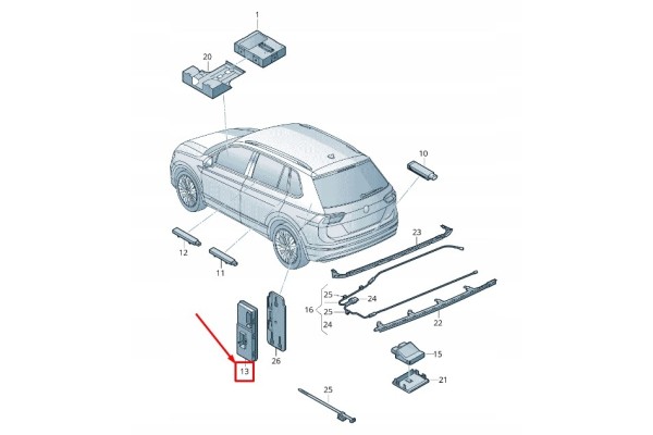 VW AUDI SEAT SKODA Tailgate Controller 5Q0959107P