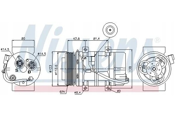 COMPRESSOR AIR CONDITIONING COMPRESSOR 89069 NISSENS Quality of parts according to GVO Q original with factory logo OEM OES