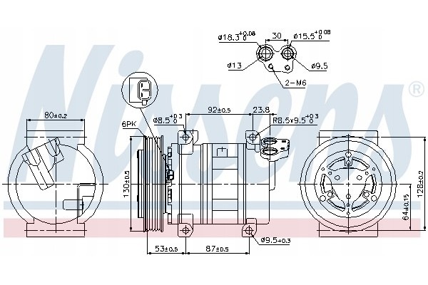 Compressor air conditioning NISSENS 89330 Part manufacturer Nissens