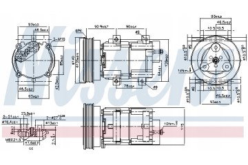 Compressor air conditioning NISSENS 89191 Part manufacturer Nissens
