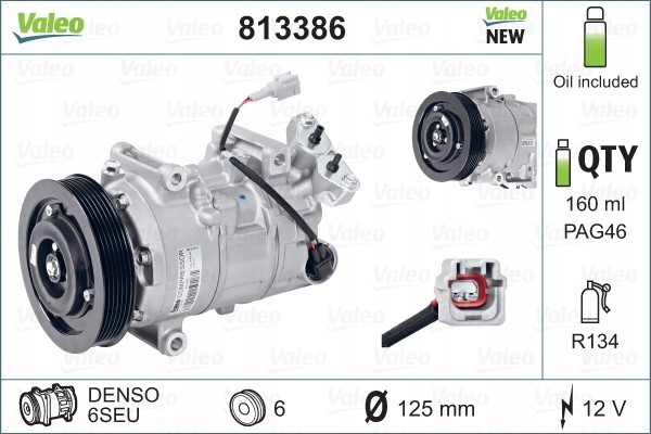 VALEO 813386 air conditioning compressor Car type cargo vans passenger cars