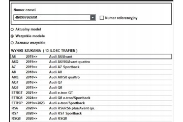 Lane Assistant Audi 4N0907669AM A6 A7 A8 Q7 Q8 E TRON Radar Bumper Catalog number of the part distronic przod przedni grill 4N09