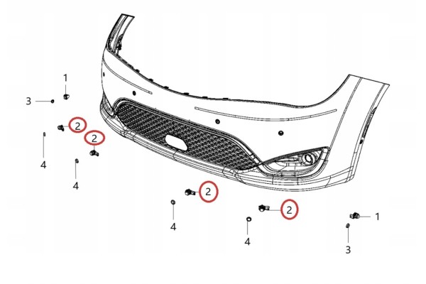 Parking Sensor PDC Bumper CHRYSLER Pacifica SENSOR SET front you Catalog number of the part uszczelki gumki wiazka osprzet lampy