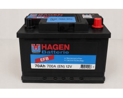 Car Battery Hagen 12V 70Ah 700A EFB Factory Shop Exide